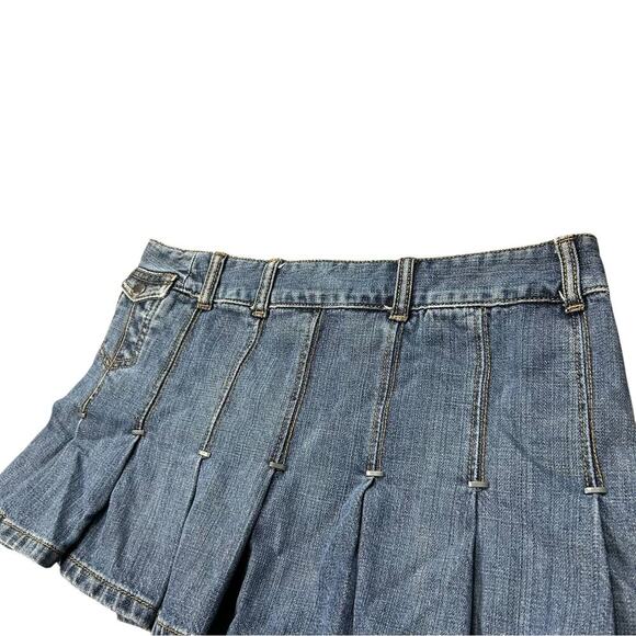 Billabong Y2K Ultra Rare Pleated Mini Denim Skirt - Picture 4 of 9